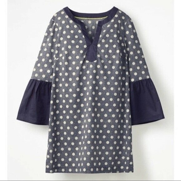 Boden Dresses & Skirts - Boden Jodie Kaftan Polka Dot Navy Tunic Dress
